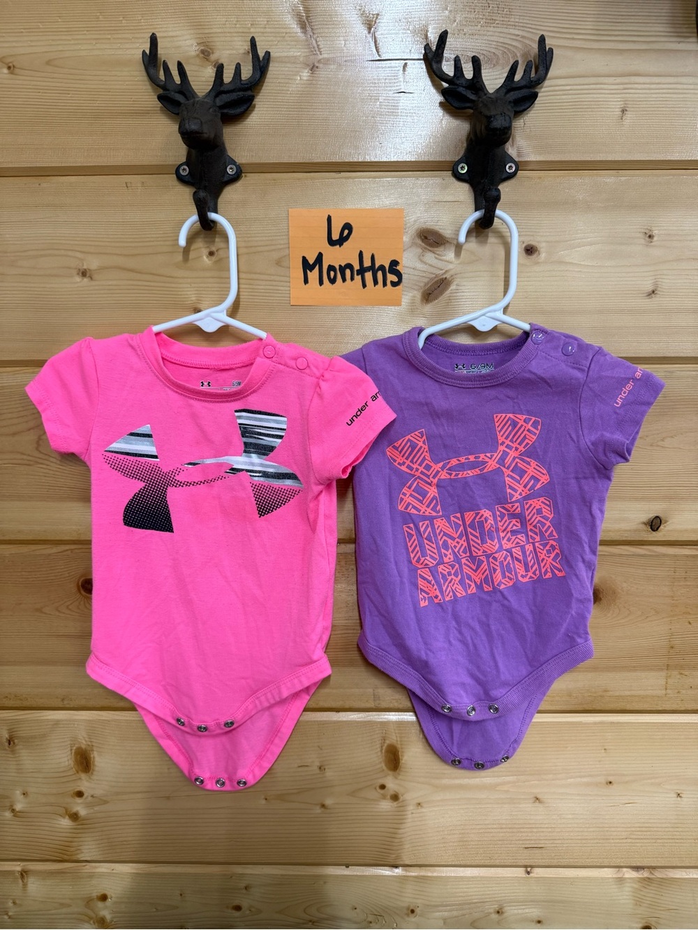 Under Armour Infant Girls' Short Sleeve Onesies - Pink & Purple